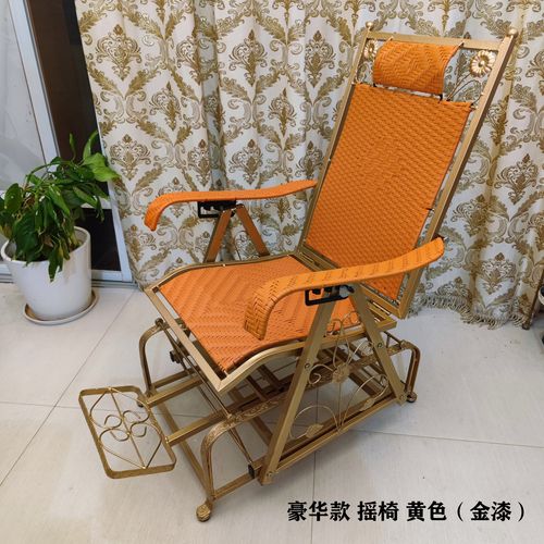夏季铁艺藤编织老人摇摇椅户外休闲逍遥椅成人阳台客厅午休睡躺椅