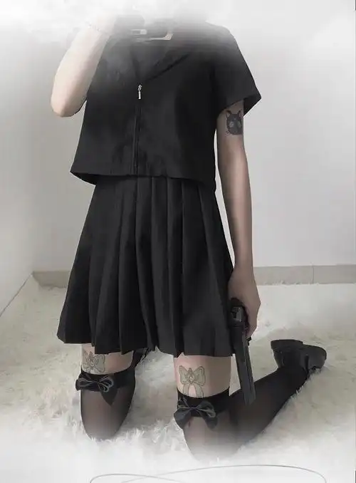 日系甜美lolita美腿白丝学生蝴蝶结过膝长筒袜百褶jk黑丝袜女薄款