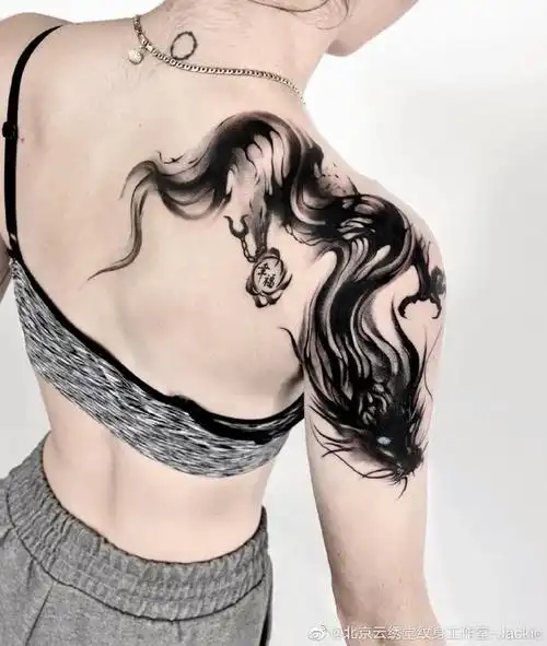 水墨纹身##中国风纹身##tattoo##中国风##纹身##北京纹身