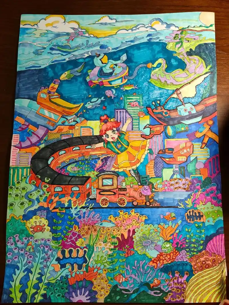 海底世界.#科幻画 这次不飞太空,咱们入海底! - 抖音