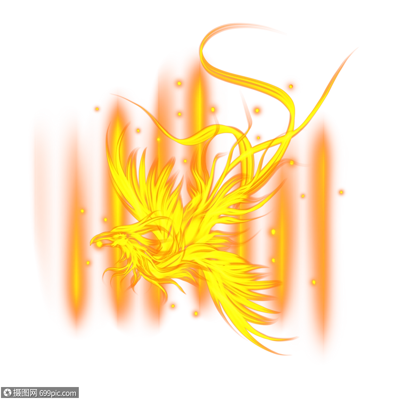 金色火焰凤凰飞翔