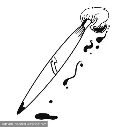 画笔,黑白图片,简单,艺术家,点状