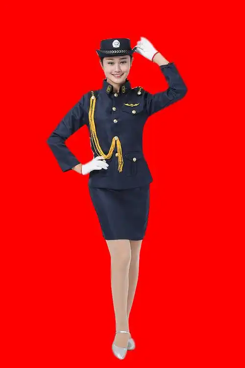 军装抠图 红底《山西姑娘》