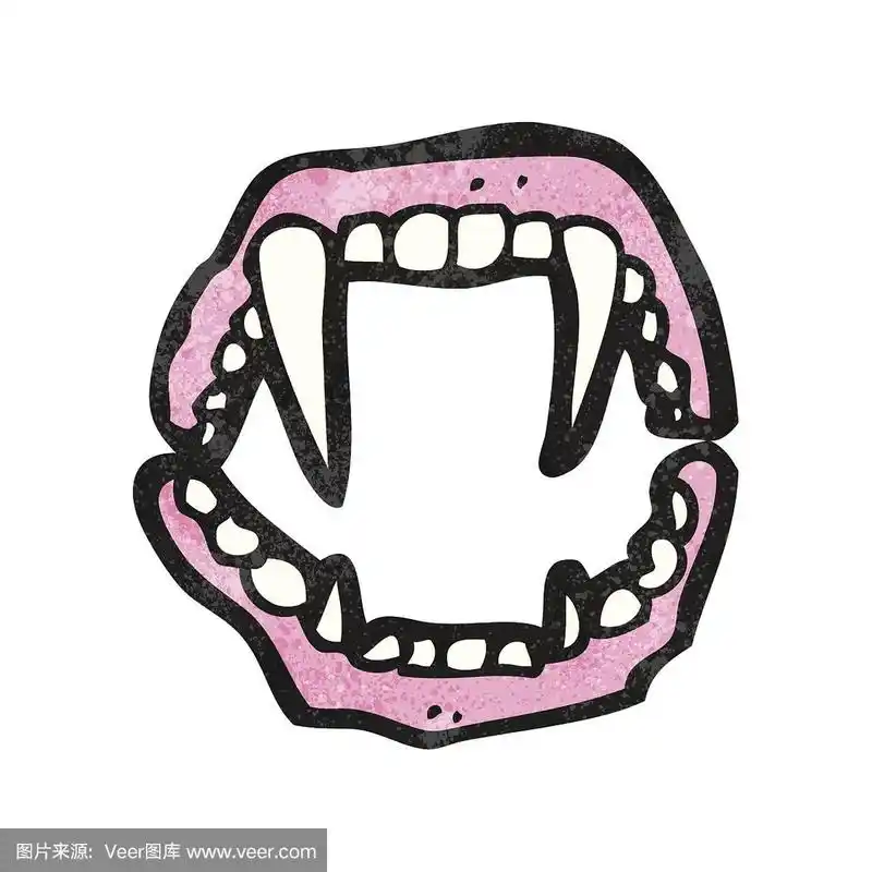 吸血鬼,动物牙齿,卡通,尖牙,人造的