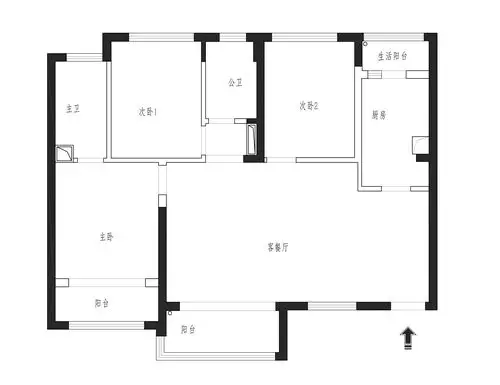 原始图风格:现代简约风格户型:三房一厅楼盘:云玺锦庭面积:119平方米