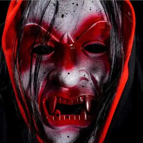 万圣节装扮舞会表演面具 恐怖吓人面具红头巾斑点吸血鬼面具