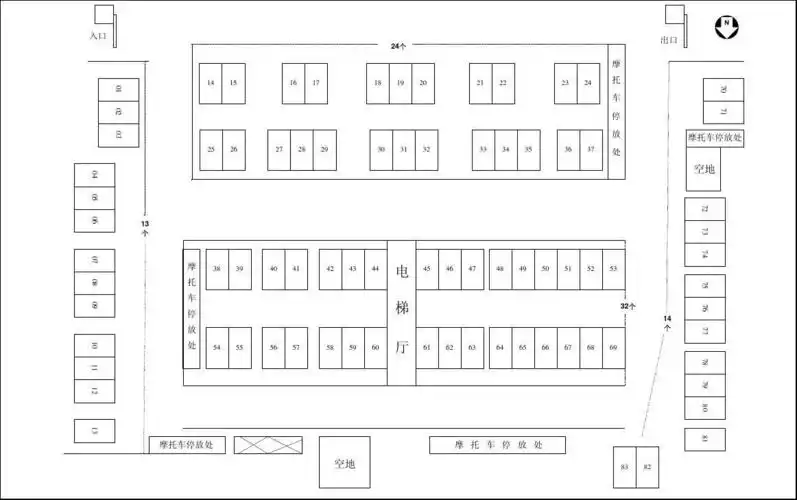 地下车库停车位示意图
