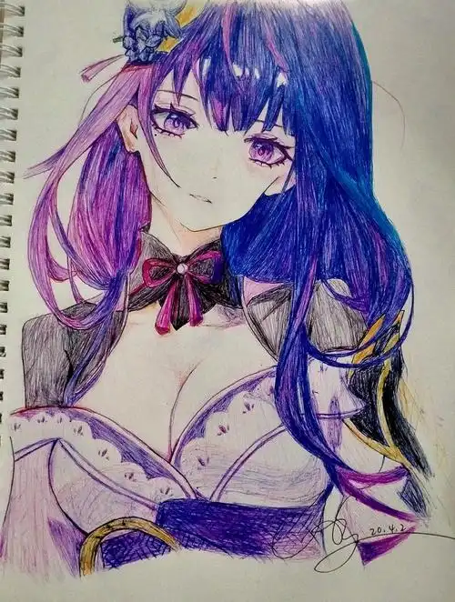 多色圆珠笔上色合集