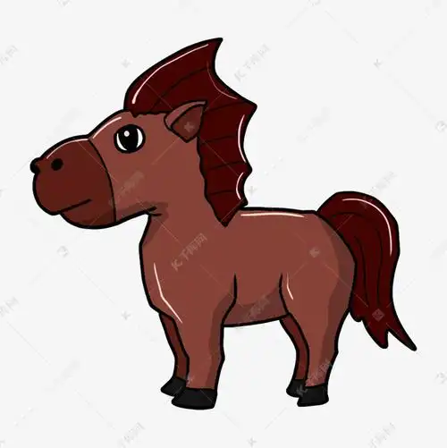 红色的小马手绘插画