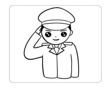 帅气的军人叔叔简笔画「图文 视频教程」