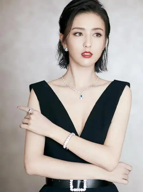 女明星黑色深v礼服合集王丽坤人间富贵花白鹿真没想到