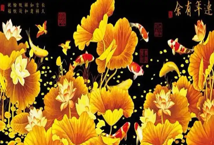 钻石画九鱼图客厅新款连年有余粘钻点钻十字绣贴钻