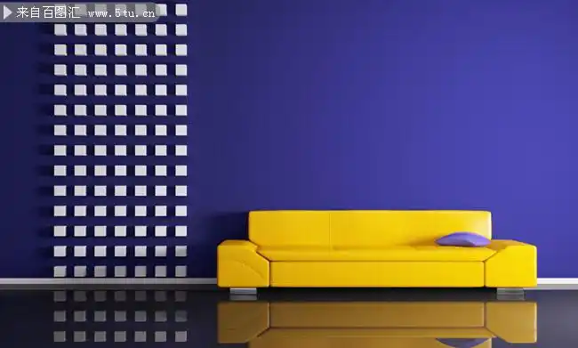 蓝紫色调墙壁图片