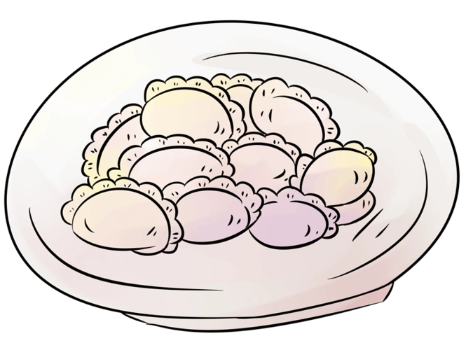 饺子彩色简笔画