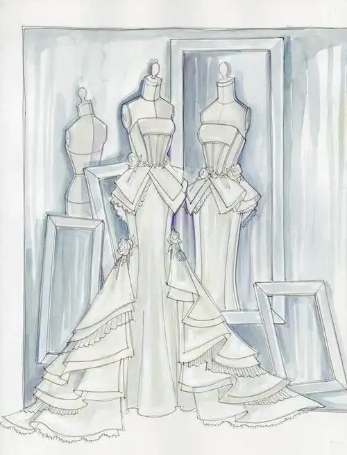 婚纱手稿-婚纱礼服设计-服装设计