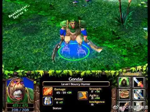 坏了,现在已经不太认识dota1的装备了 赏金身上这是假腿,力量腰带