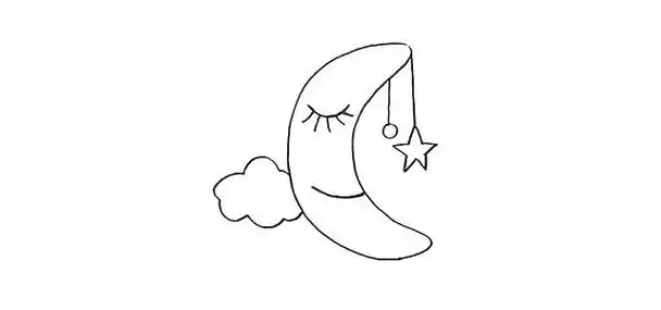 卡通的月亮简笔画