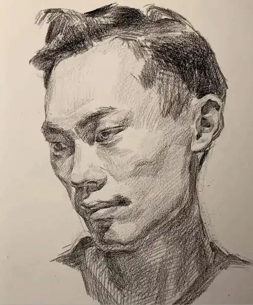 第三三八集朱传奇教你画低头动态的运动型男青年素描头像