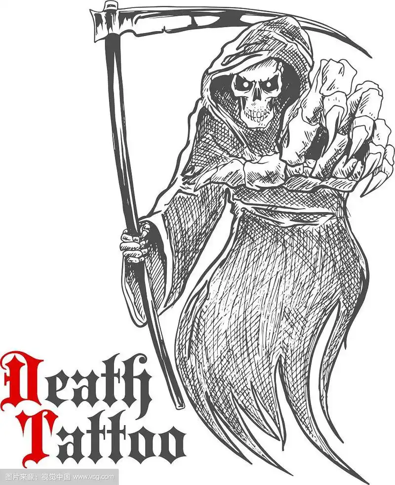 可怕的死神拿着大镰刀