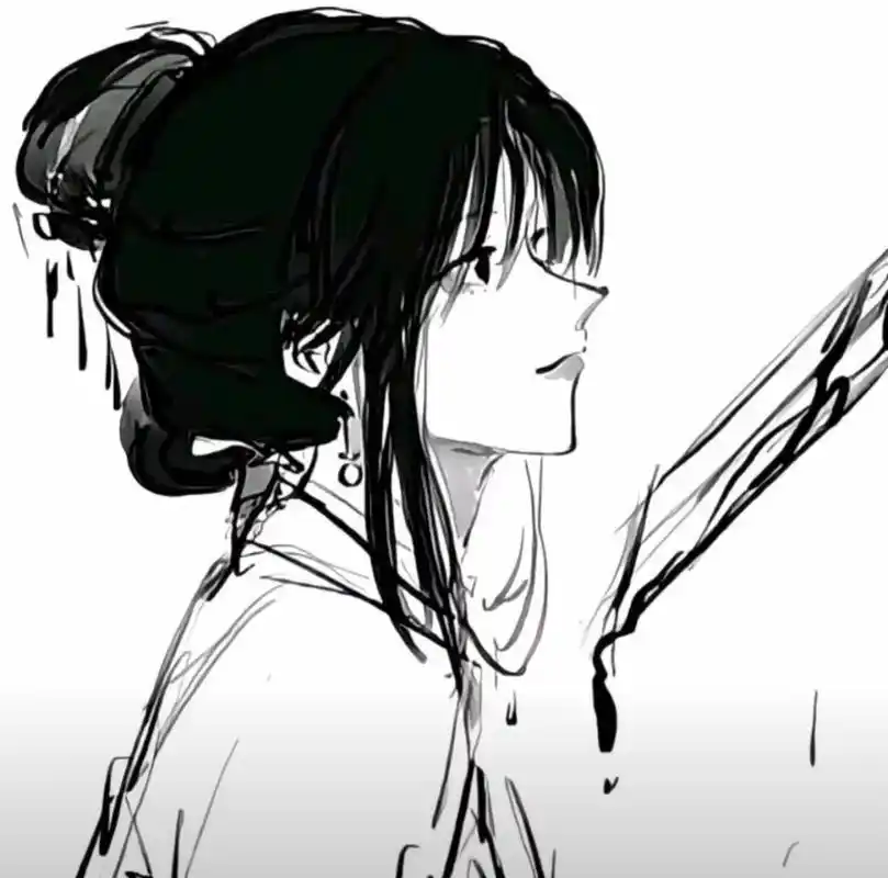 绝美 #水墨画头像 - 抖音