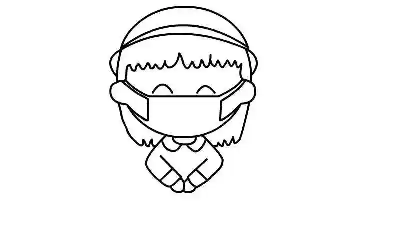 戴口罩的小孩简笔画戴口罩的小孩简笔画步骤