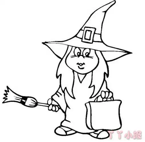 女巫简笔画图片可爱小女巫儿童画怎么画 可爱小女巫简笔画好看万圣节