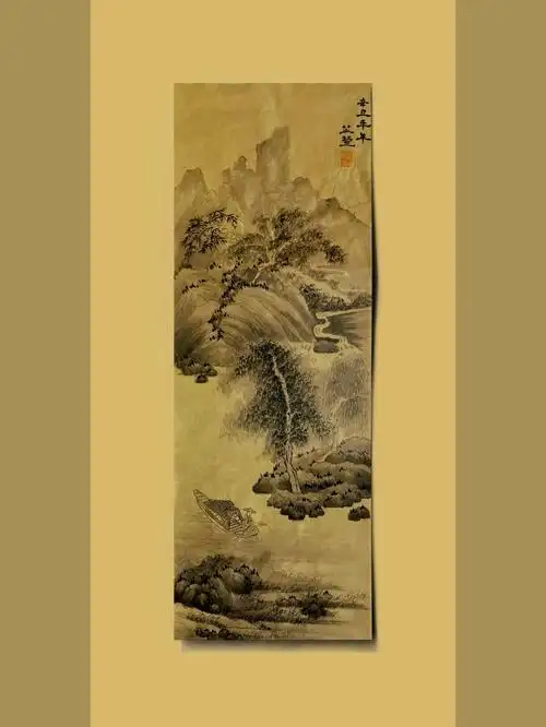 每日一画临吴镇渔父图