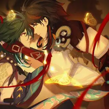 【我的另一半】_原神魈板绘涂插画双魈板绘绘画作品