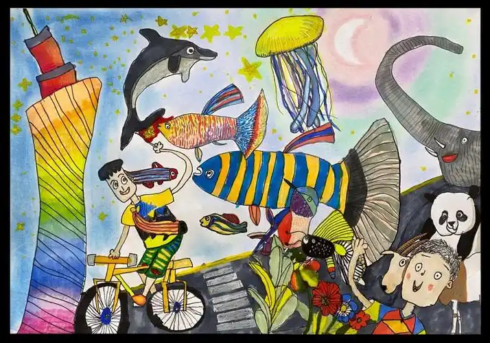 世界地球日儿童画公益大赛获奖作品出炉 - 三爱儿童画 - 实验室设备网