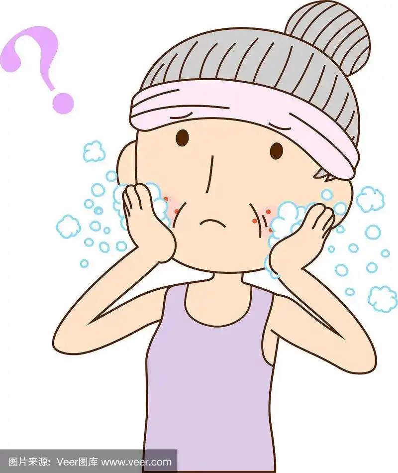 一个皮肤粗糙的老年妇女的插图