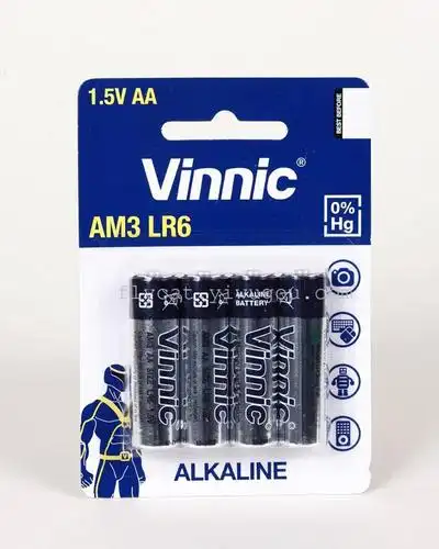 vinnic牌5号aa4粒挂卡碱性电池