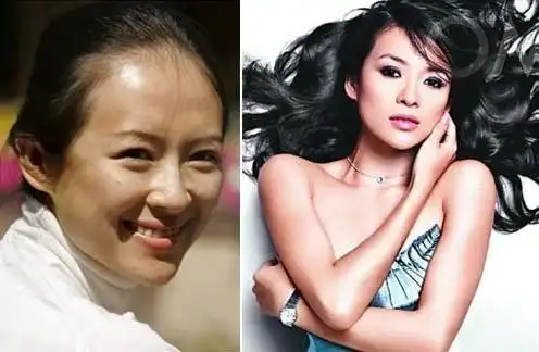 素颜的章子怡少了那份国际巨星的霸气,多了一丝甜美清纯的味道,无论