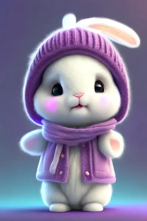 超甜可爱萌兔手机壁纸