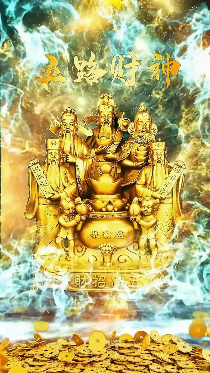 五路财神,五福临门#抖音图文来了 #壁纸  - 抖音