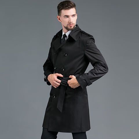 新款春秋新款到膝中长风衣男士青年休闲中长款韩版大衣外套男装披风