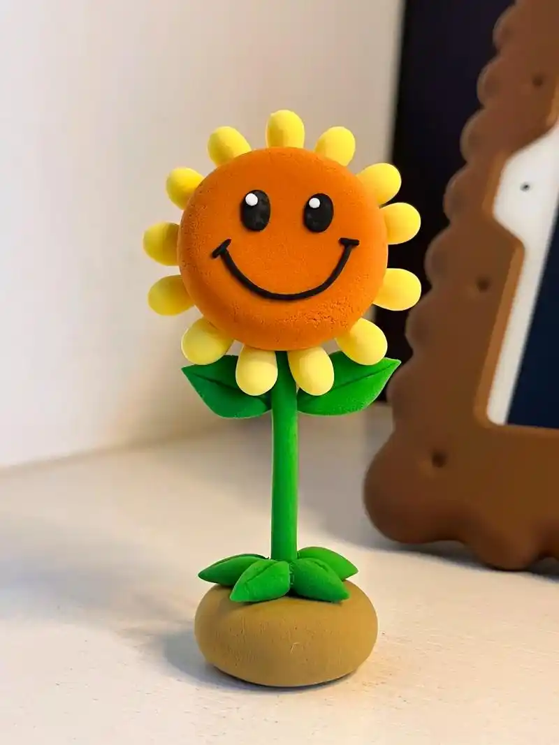 简单可爱向日葵#超轻粘土手工 #手工教程 #植物大战僵尸 # - 抖音