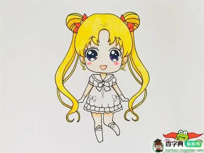 美少女战士简笔画可爱的美少女