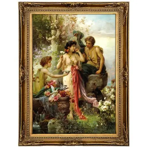 纯手绘宫廷油画欧式客厅装饰画欧式玄关油画古典天使人物油画rw42