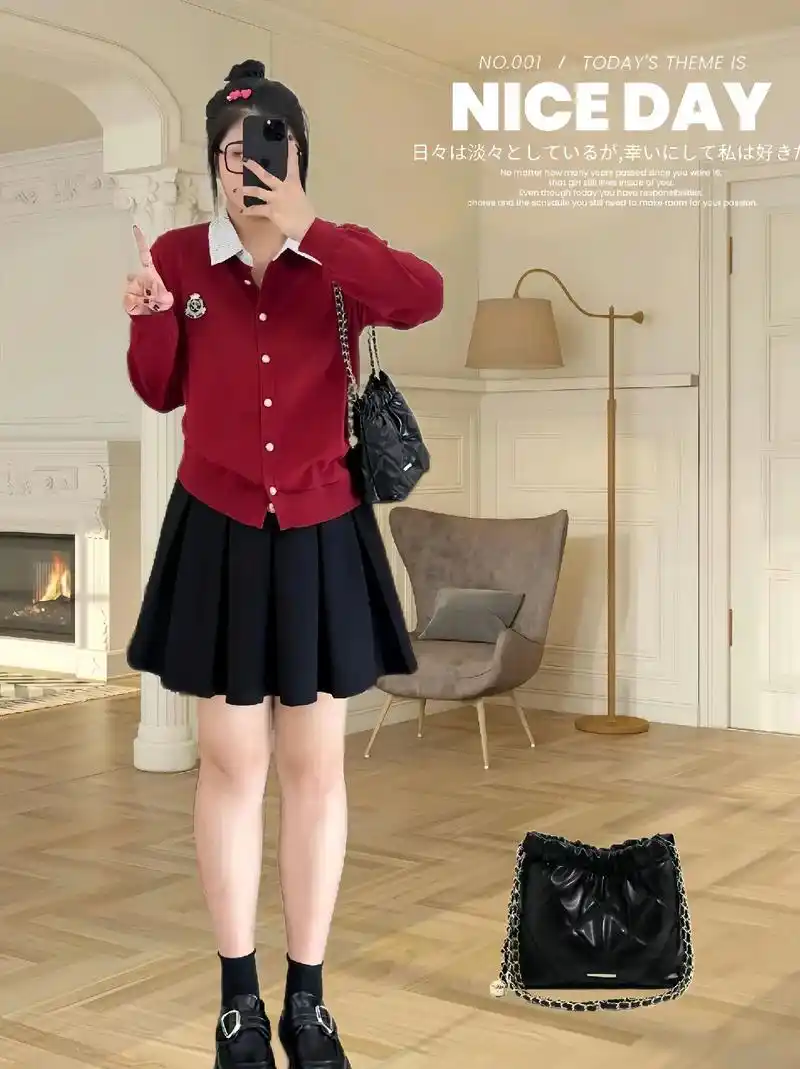 胖妹妹,学院风假两件毛衣～胖妹妹大码女装复古学院风假两件洋气 - 抖