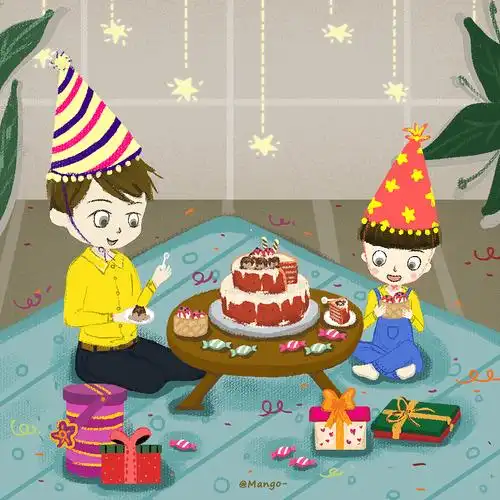 br>生日聚会上我们要吃最多的冰淇淋和蛋糕, br>只有我和我的小弟弟.