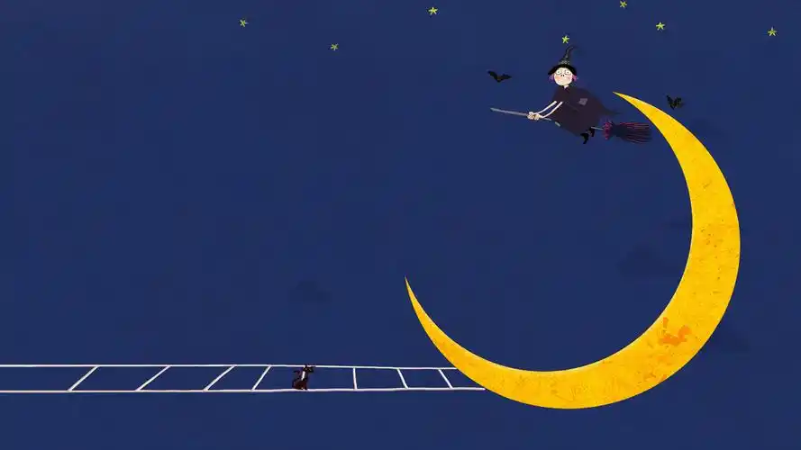 骑着梦想飞到夜空去桌面壁纸