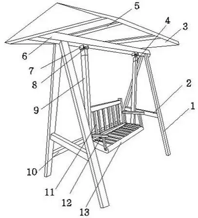 一种乘凉亭内摇椅的制作方法