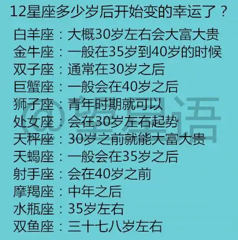 十二星座怎么保持爱情的甜蜜12星座多少岁后开始变的幸运了