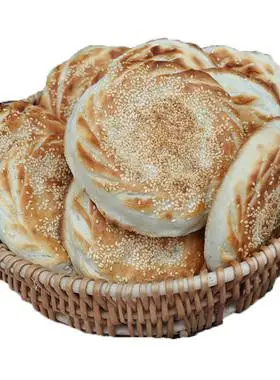 山东菏泽大烧饼单县吊炉烧饼手工制作果木炭马蹄烧饼真空面食