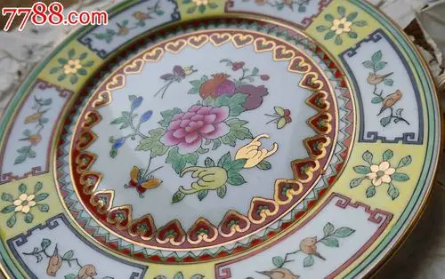 库存原包-景德镇粉彩外销瓷平盘(02)