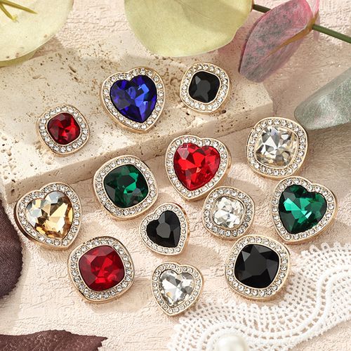高档宝石金属纽扣大颗水钻皓石轻奢珠宝扣子裘皮大衣毛衣衣服钮扣