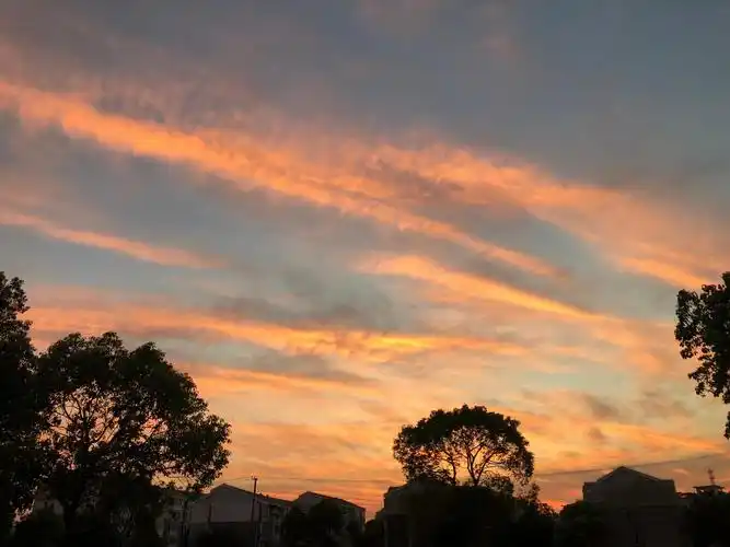傍晚上海的天空太美了手机实拍
