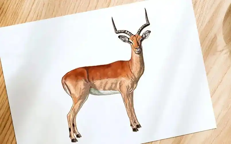 画羚羊#跟着抖音学画画 #治愈插画 #抖出我的艺术 #一起学 - 抖音