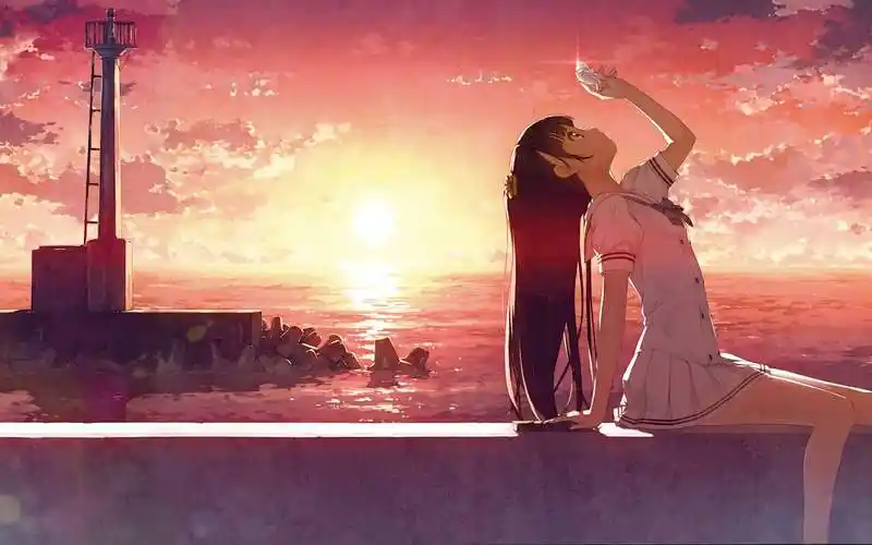 唯美动漫人物场景插画图片