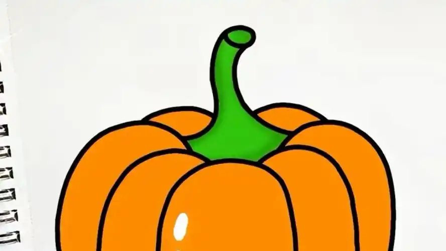 秋天是丰收的季节,南瓜简笔画教程来啦!#南瓜 #简笔画 #南瓜简笔画